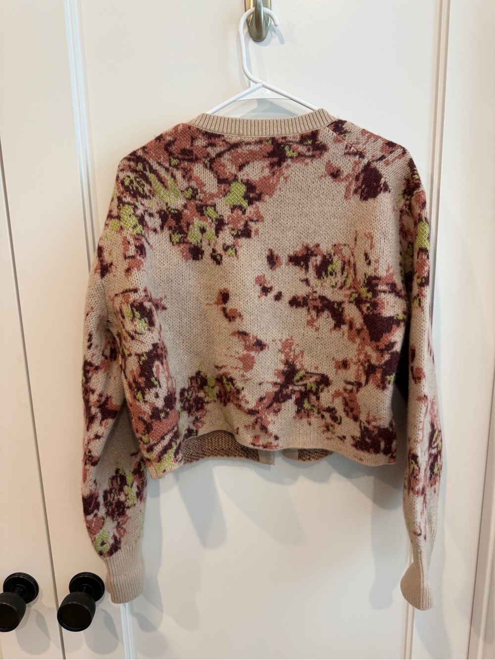 & Other Stories Floral Knit Cardigan Jacket - Taupe/Pink/Green - Picture 3 of 5